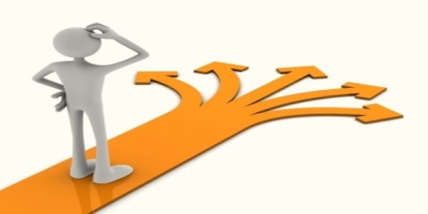 A person standing on a road with arrows pointing to the right AI-generated content may be incorrect.